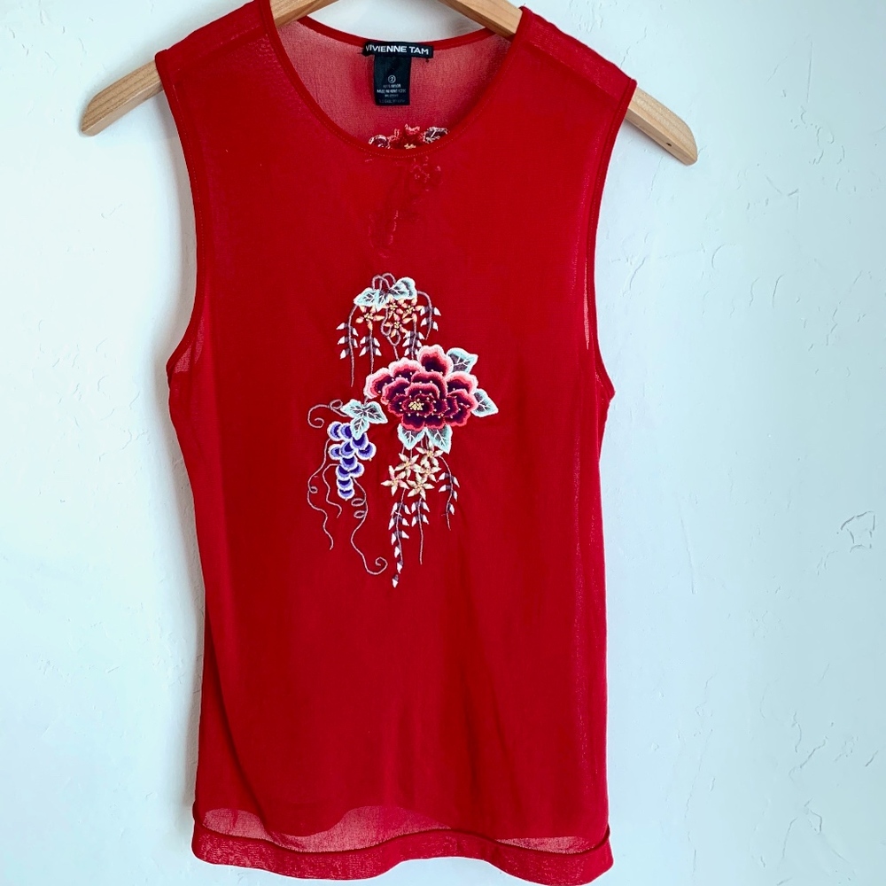 Vivienne Tam mesh boho tank top: 90's perfect! (S)